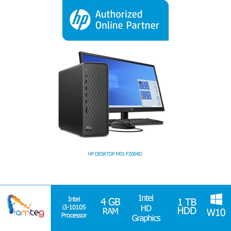 HP PC DESKTOP M01-F2004d / Intel i3 / 4GB / 1TB / Win 10 [601S1PA]