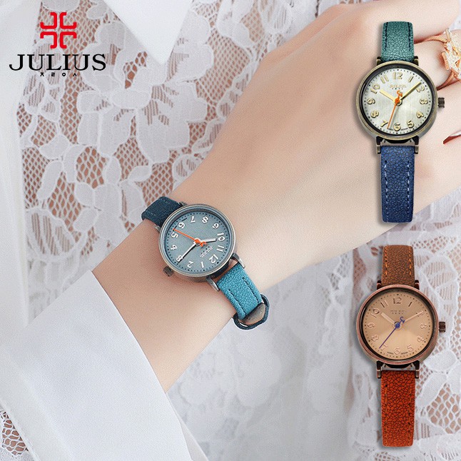 Julius JA-855 / JA855 ORIGINAL Jam Tangan Wanita Korea Simple dan Stylish - Brown Blue