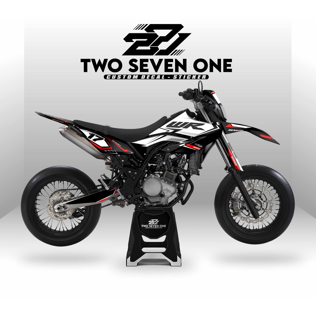 DECAL YAMAHA WR 155 FULL BODY/SUPERGLOSSY/PREMIUM/CUSTOM/VARIASI PUTIH BLACK MERAH
