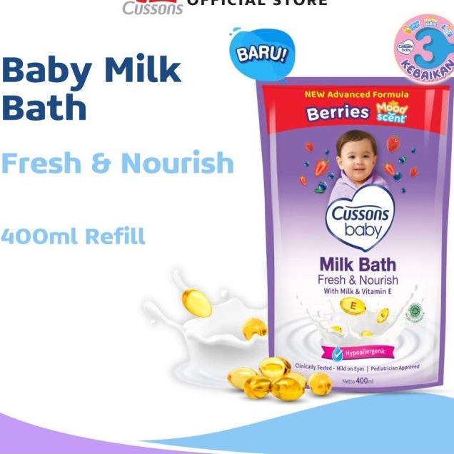 Cussons Baby Bath sabun cair 400ml Refil