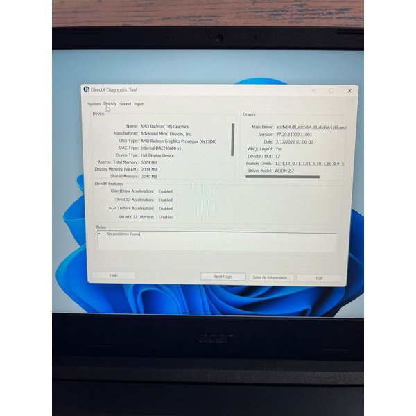 Laptop Acer Aspire 3 Ryzen 3 3250 U Fullset Mulus