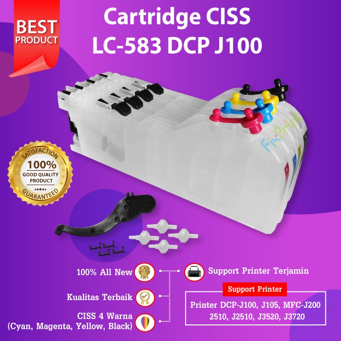 CISS Infus LC583 LC-583 Cartridge Tinta Printer MFC-J3520 J3720 J2510