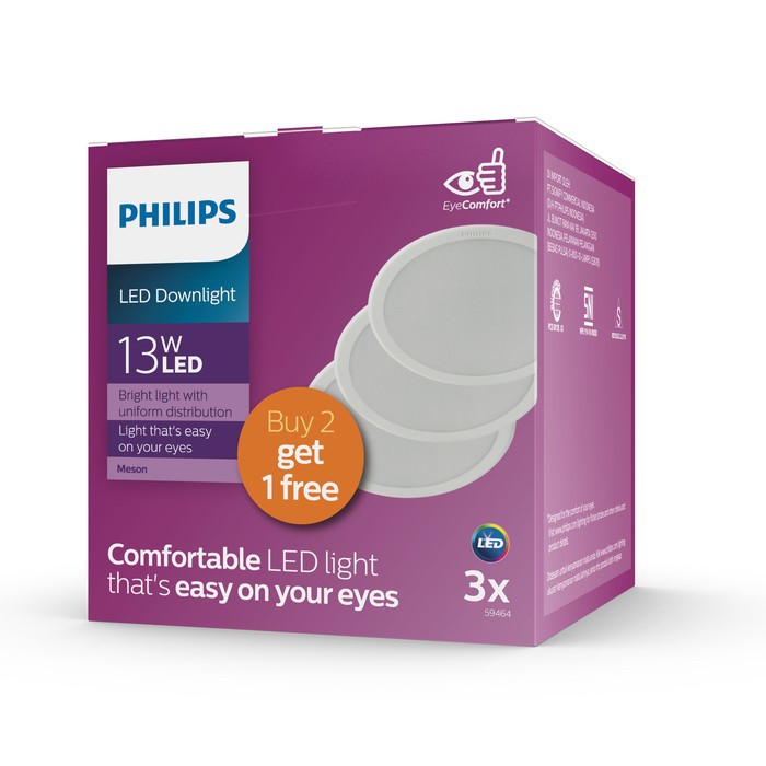 PHILIPS LED Downlight Multipack Messon 3,5 W 5W 9W 13W - Beli 2 Gratis 1