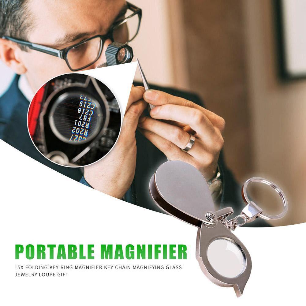 Solighter Kaca Pembesar Lipat Portable Mini Handheld Magnifying Glass Lens