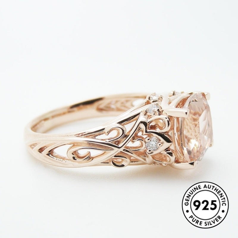 Cincin Berlian Champagne Bahan 925 Sterling Silver