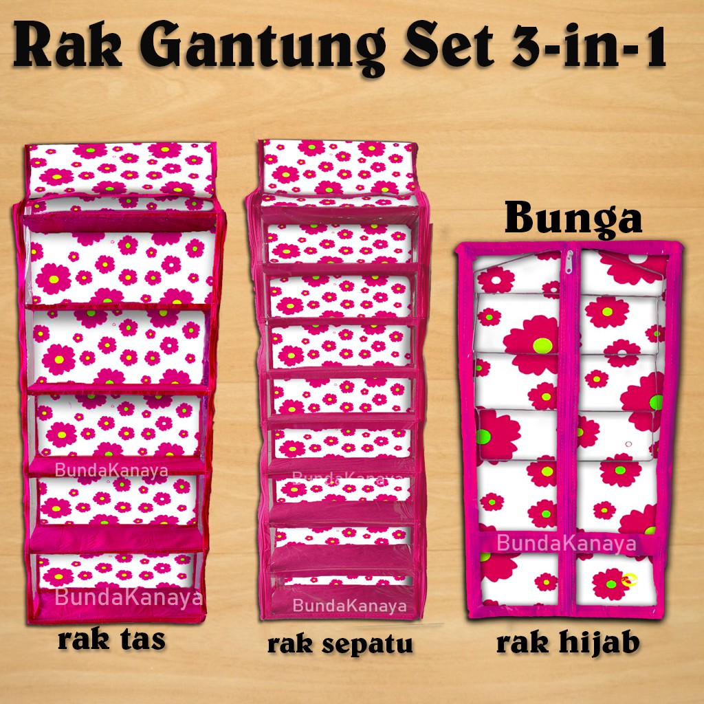 Rak Gantung Set 3 in 1 Sepatu+Tas+Hijab