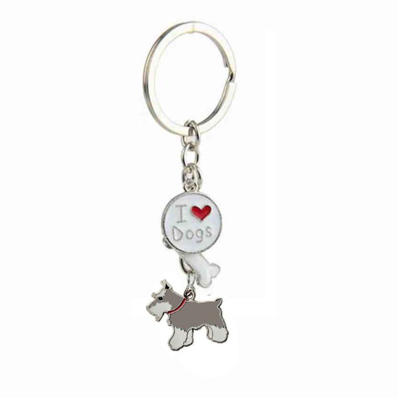 SIY  I Love My Dog Lovers Corgi Husky Bulldog Pet Puppy Pendant Key Chain Jewelry