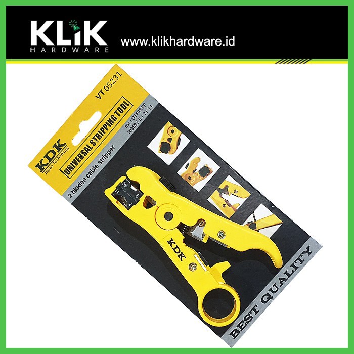 KDK Tang Kupas Kabel Coaxial RG59 RG6 RG7 RG11 Cable Wire Stripper 2 Blade