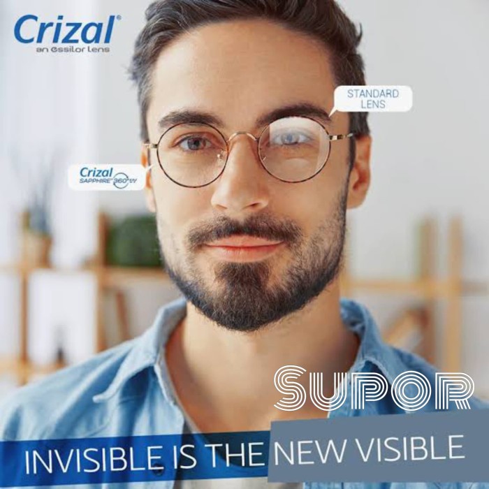 Lensa Essilor Anti Radiasi Komputer Blue Uv Capture Crizal Sapphire New