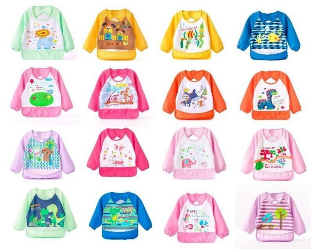 Celemek bib Anti Air Lengan Panjang Motif Print Kartun Celemek bib Anti Air Lengan Panjang Motif Print Kartun