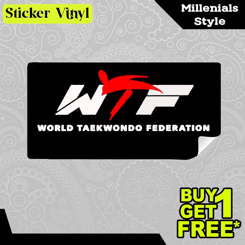 

Stiker Sticker World Taekwondo Federation Organisasi Induk Bela Diri Taekwondo Dunia Aesthetic Bahan Vinyl Satuan Anti Air