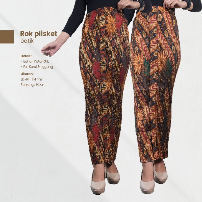 Rok Plisket Wiru Depan - Naira Batik