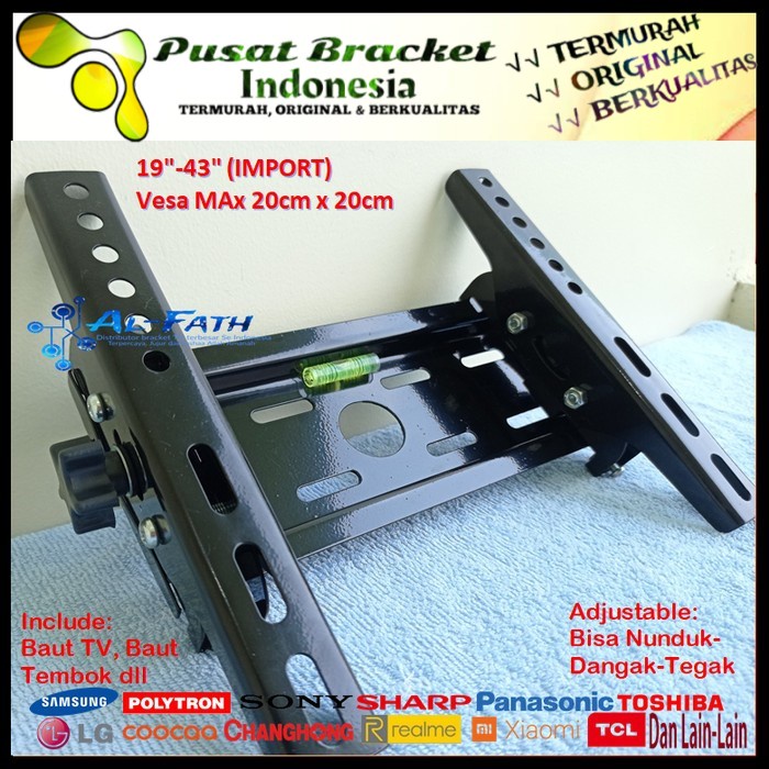 Bracket TV REALME 19 s/d 43 inch IMPORT QUALITY Garansi 100% cocok