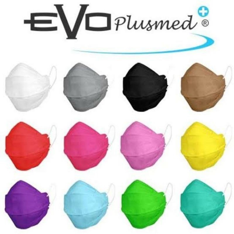 ORI MASKER EVO PLUSMED 4D bisa request mix warna 1 box isi 25pcs
