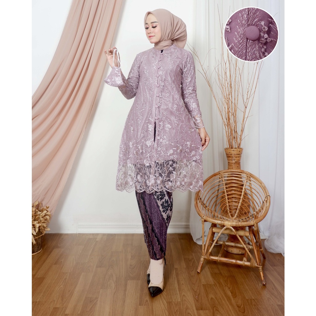 Tunik Kebaya Kancing Depan Modern / Kebaya Tunik Tradisional / Kebaya Brukat Modern / Baju Kurung Modern Kekinian / Kebaya Pesta /  Kebaya Busui