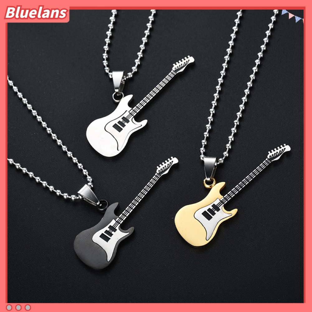 Kalung Rantai Panjang Liontin Gitar Gaya Hip Hop Untuk Pria Dan Wanita