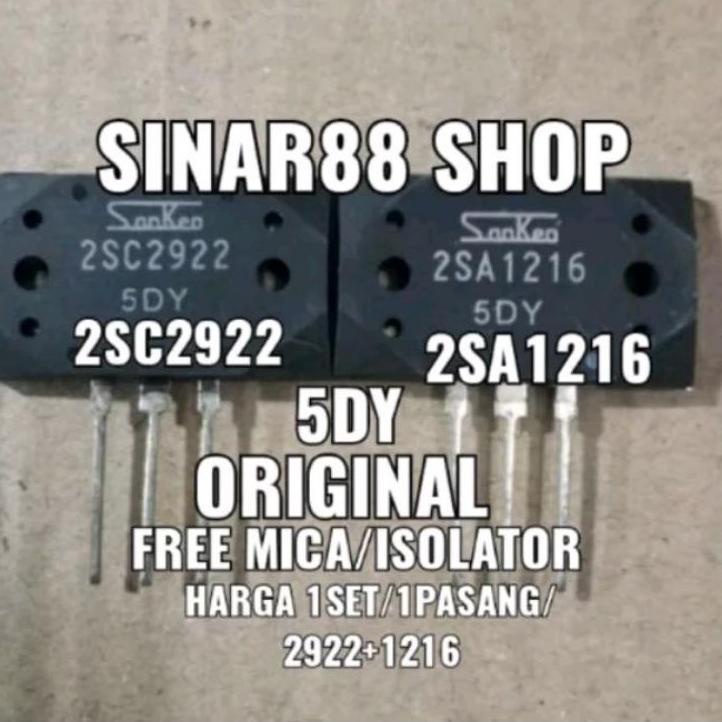Paling Sesuai.. TR TRANSISTOR FINAL SANKEN 2SA1216 2SC2922 2SA A 1216 2SC C 2922 5DY ORIGINAL