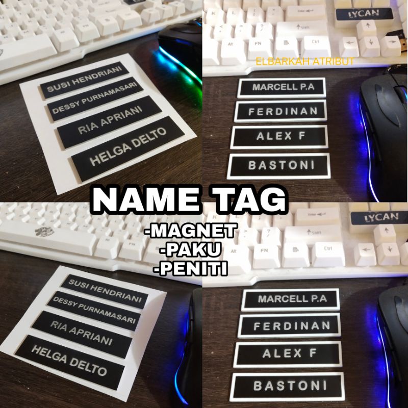 NAME TAG PAPAN NAMA PENGAIT MAGNET PENITI PAKU NAME TAG AKRILIK 86