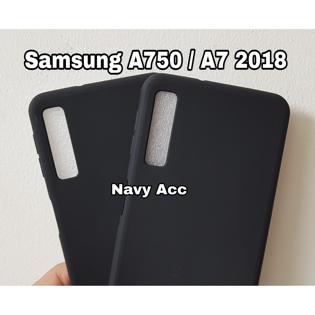 Case Samsung A7 2018 - Softcase Silicon Thin Black Matte A750