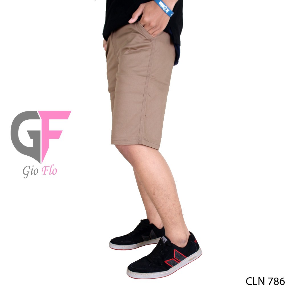 GIOFLO Outfit Pria Celana Chinos Pendek Kekinian Coklat Muda / CLN 786