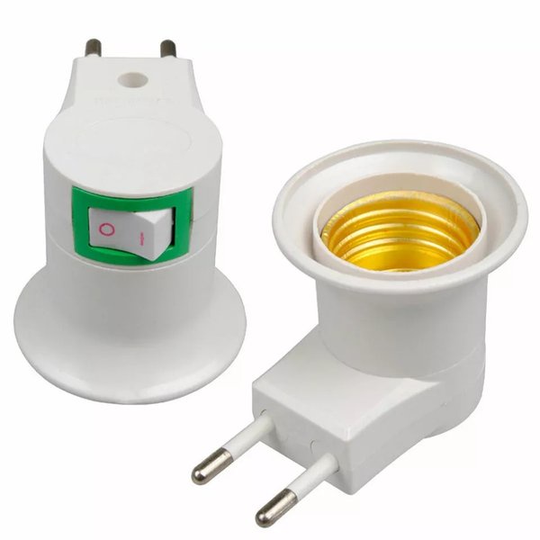 Adaptor Fitting Lampu EU 250V 6A Converter Dengan Saklar Tombol ON OFF