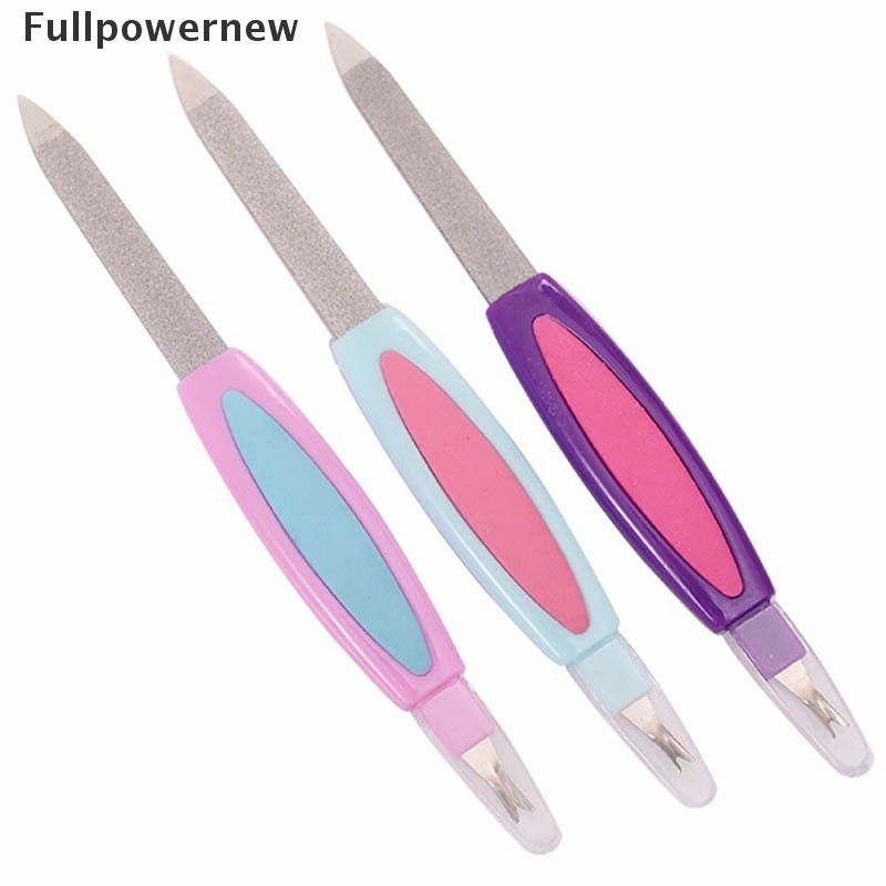 [FULL] 2 in 1 stainless steel nail file scrub buffer double sides pedicure tools