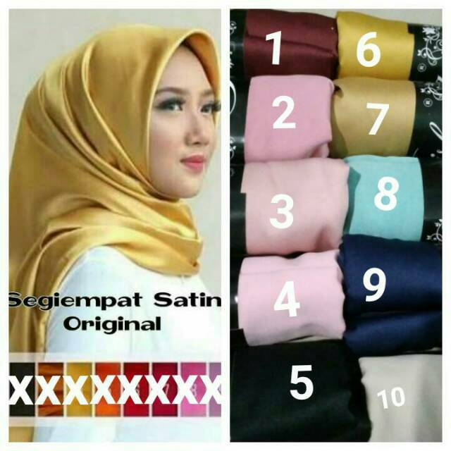  Jilbab  Square Satin Velvet  Polos  Shopee Indonesia