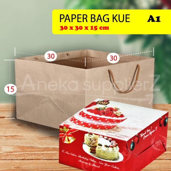 

Paper Bag Kue Cake Box | 30x30x15 cm |A1 (10 pc)