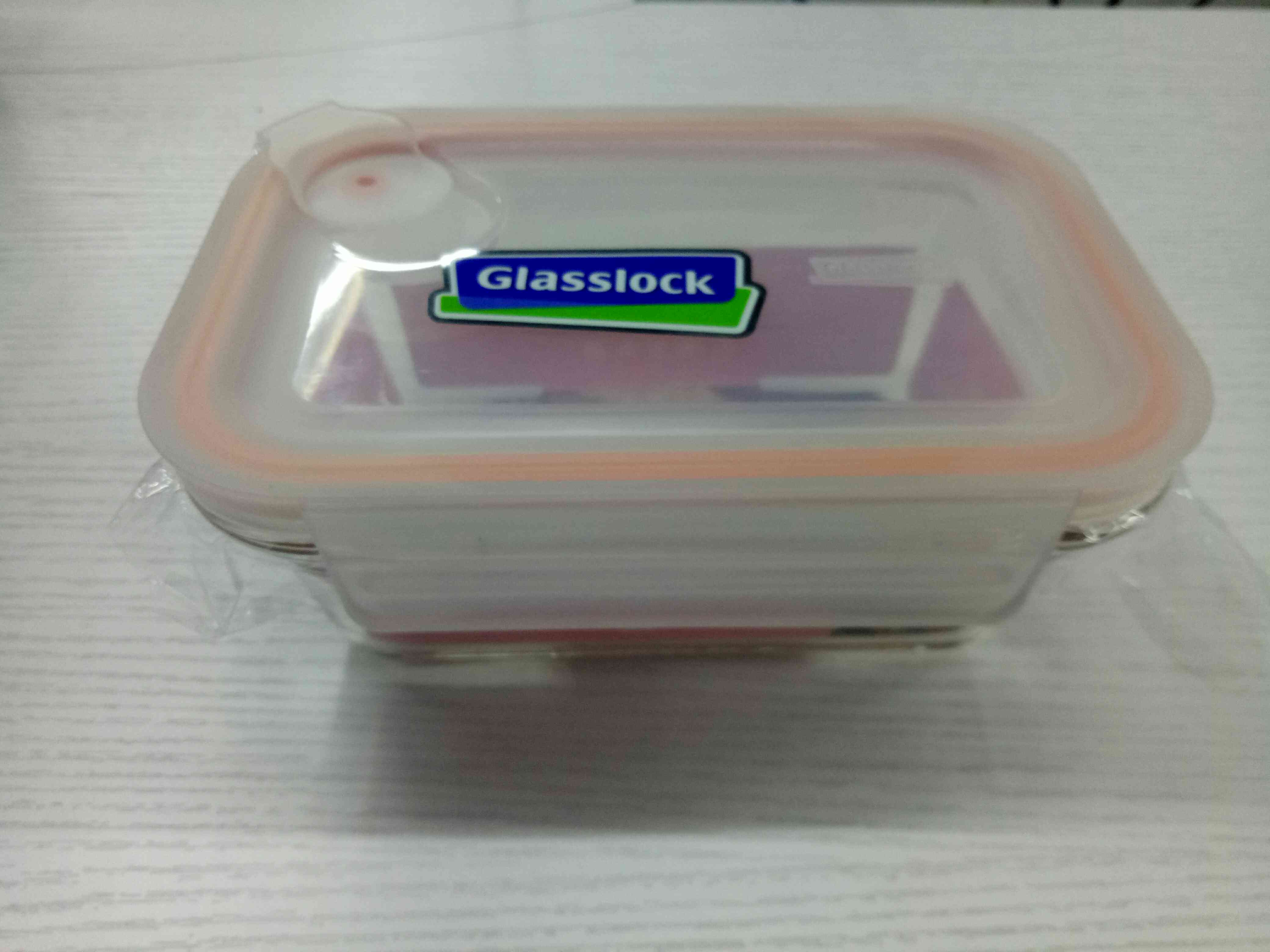 Tempat Makan 480 Ml Glasslock Oven Safe Wadah Makanan Aircap Lunch Box - Oranye