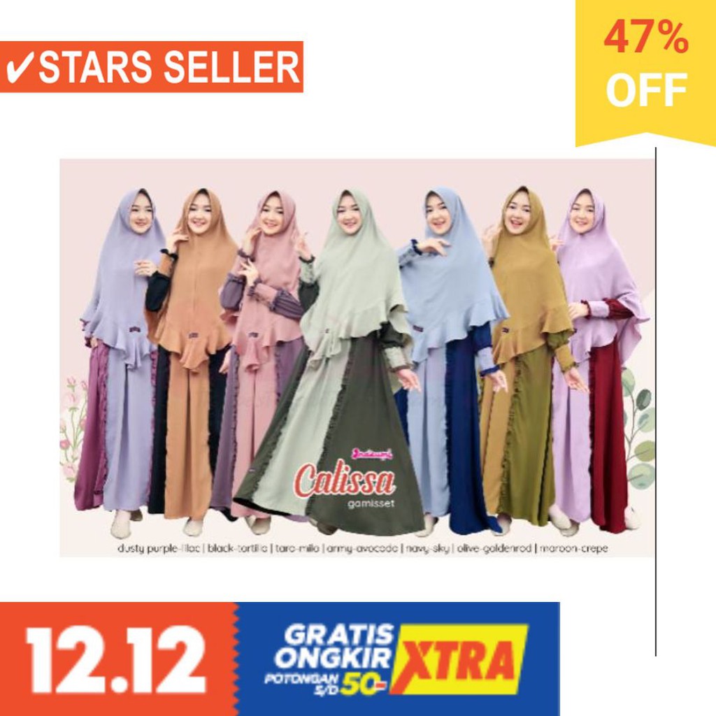 BAJU MUSLIM TERKINI TERBARU WANITA MURAH CEWE ASLI / CALISSA By NAZUMI GAMIS