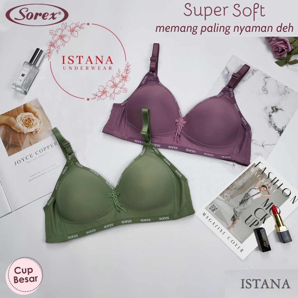 bra BH sorex ORI tanpa kawat busa tipis BIG CUP 17233 CUP BESAR Silky soft lembut