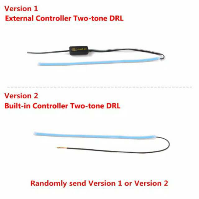 Lampu Alis LED slim alis DRL fleksibel waterproof 12v 30cm 2 mode running (1Pasang=2pcs)