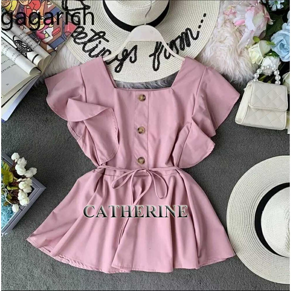 CATHERINE-MARISSA/ATASAN WANITA/BLOUSE WANITA MODERN-PINK