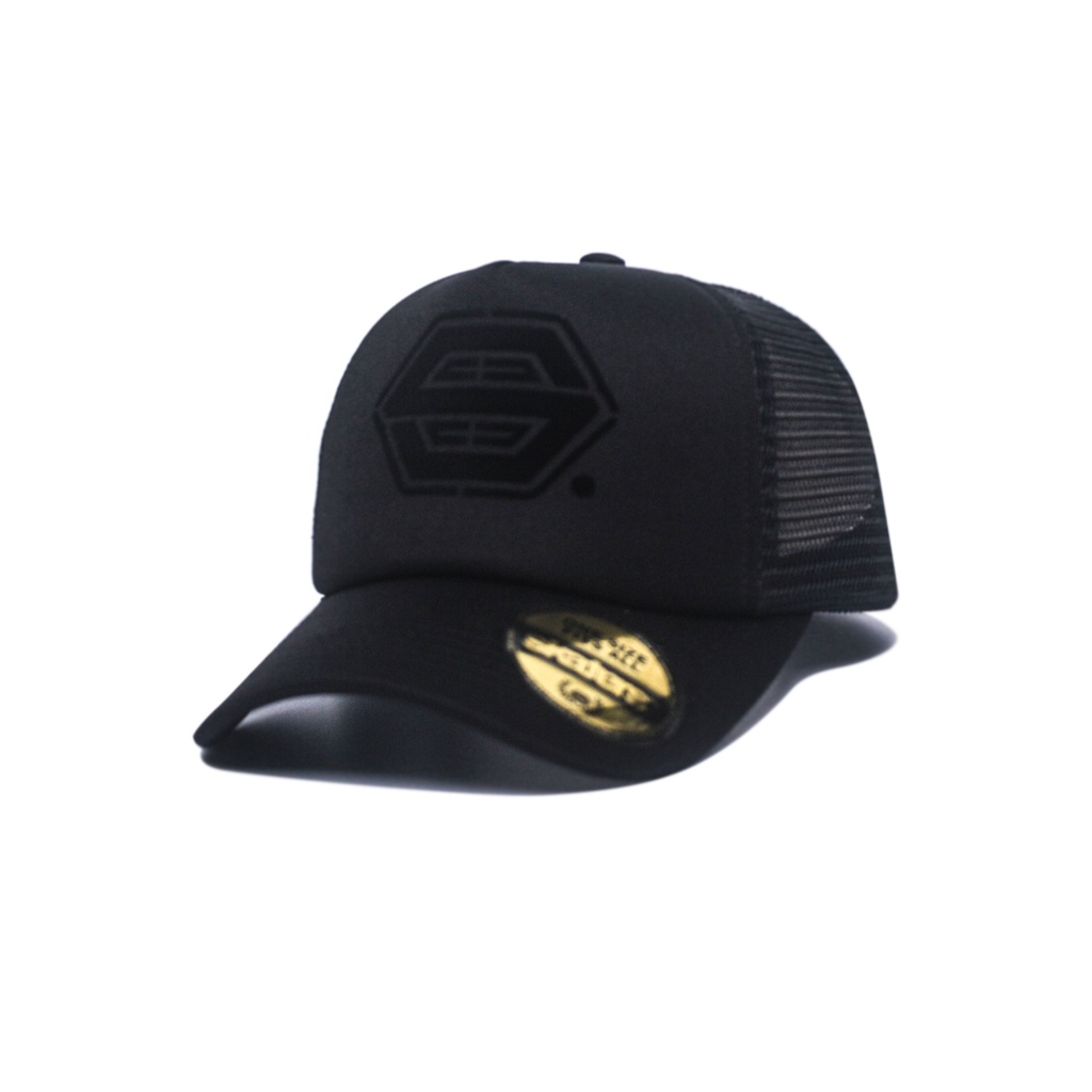 TOPI TRUCKER SKATERS FLOKING WA024 HITAM HITAM