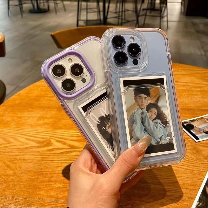 3 In 1 Soft Case TPU Tahan Banting Dengan Slot Kartu Untuk IPhone 14 Pro Max 13 12 11 Pro Max X Xs Max XR 8 7 Plus