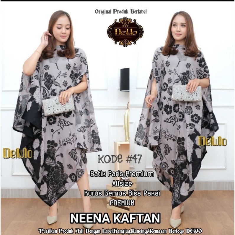 kaftan batik Asimetris Neena / dres batik wanita modern batik jumbo ORI