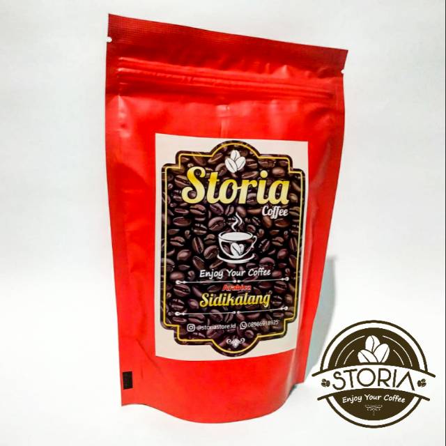 

Kemasan Kopi Biji/Bubuk Kopi Arabica Sidikalang Dark isi 100gram