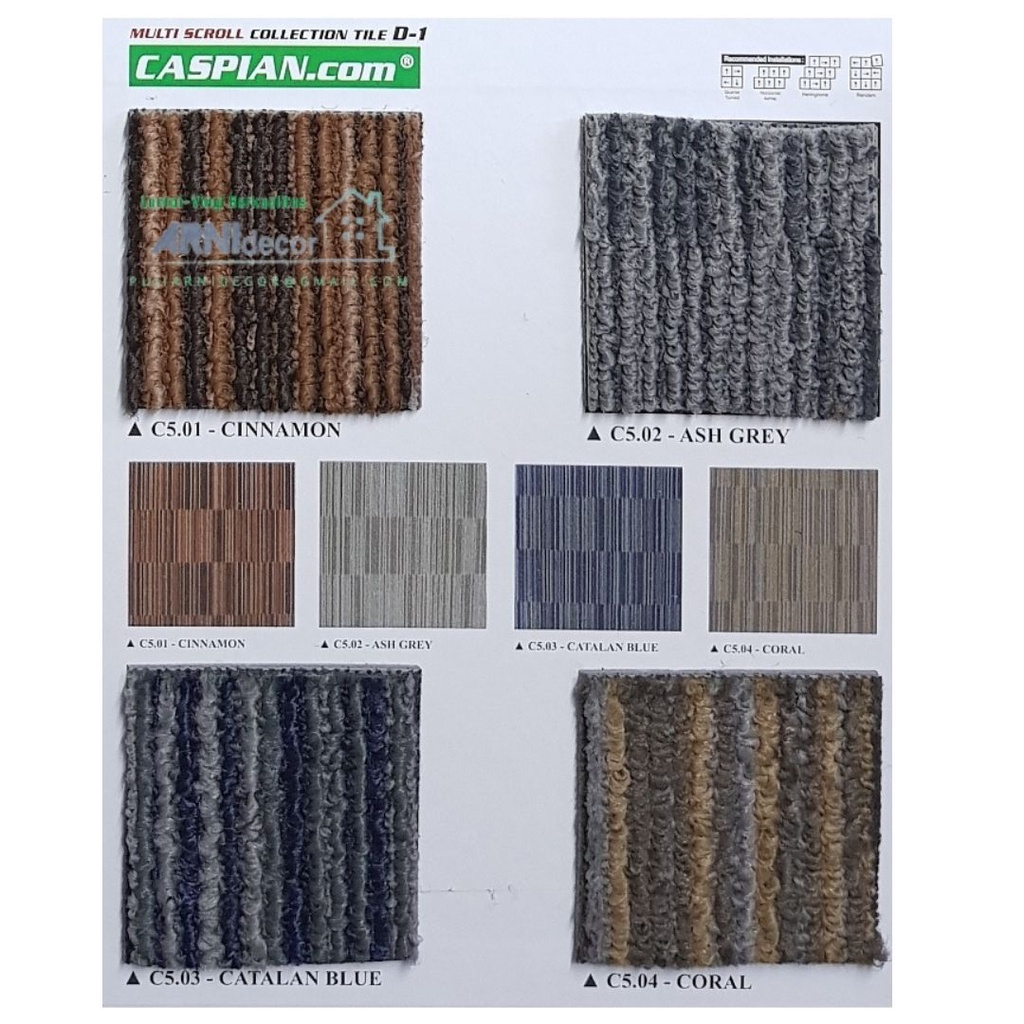 Karpet tile kantor motif caspian