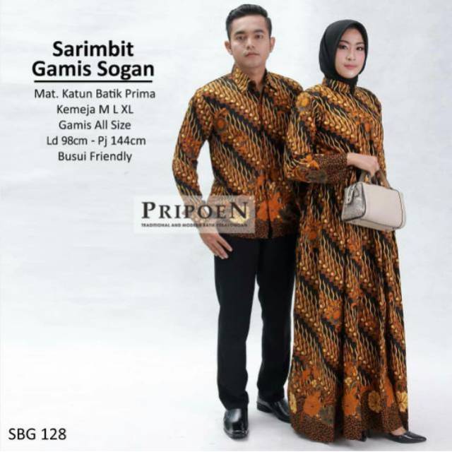 Pripoen Batik  SBG128 SARIMBIT  BATIK  COUPLE GAMIS WARNA  