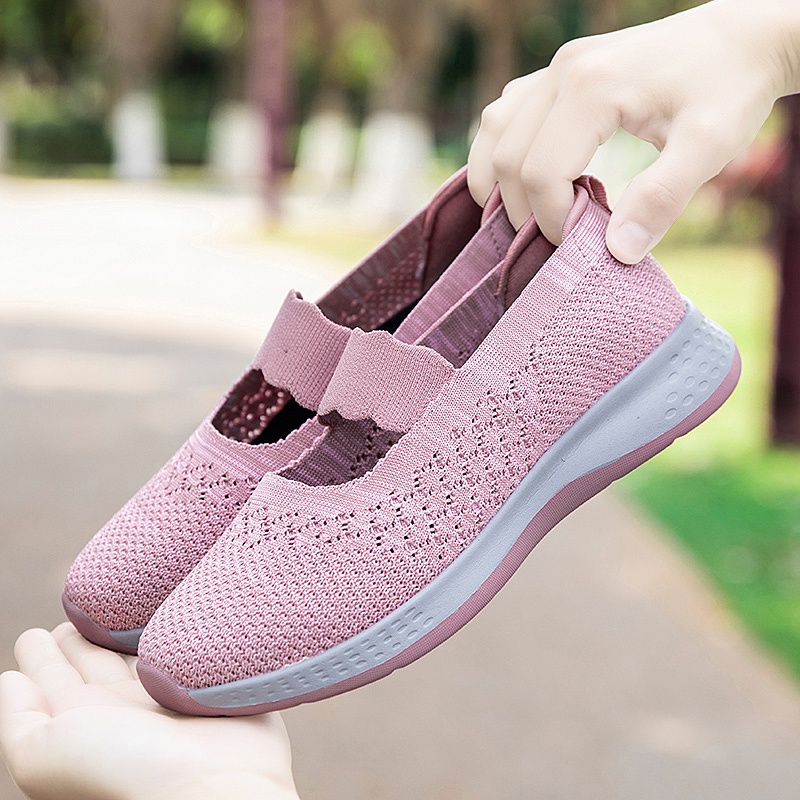 FOKU Sepatu Wanita Santai Sepatu Slip On Wanita Terbaru Sepatu Sneakers Wanita