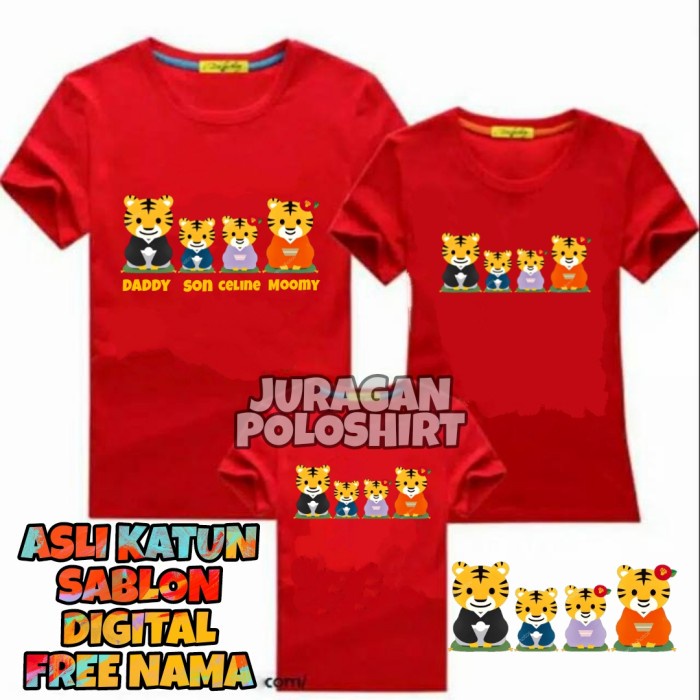 KAOS IMLEK 2022 TIGER-KAOS IMLEK FAMILY-KAOS UNISEX PRIA/WANITA-JRG45 - kaos distro imlek 2022