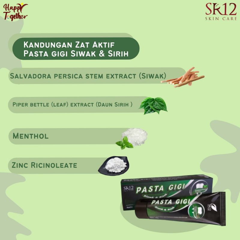 PASTA GIGI SIWAK DAN SIRIH ALAMI BPOM SR12 HERBAL SKINCARE - ODOL HALAL PENCEGAH GIGI BERLUBANG BAU MULUT