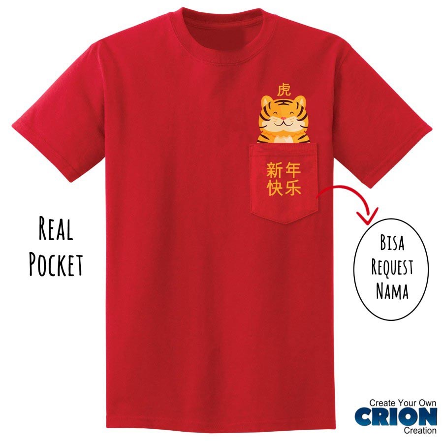 Kaos Imlek 2022 Tahun macan Year Of Tiger dengan kantong asli by crion