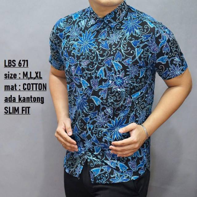 KEMEJA PRIA MODEL BATIK SLIMFIT