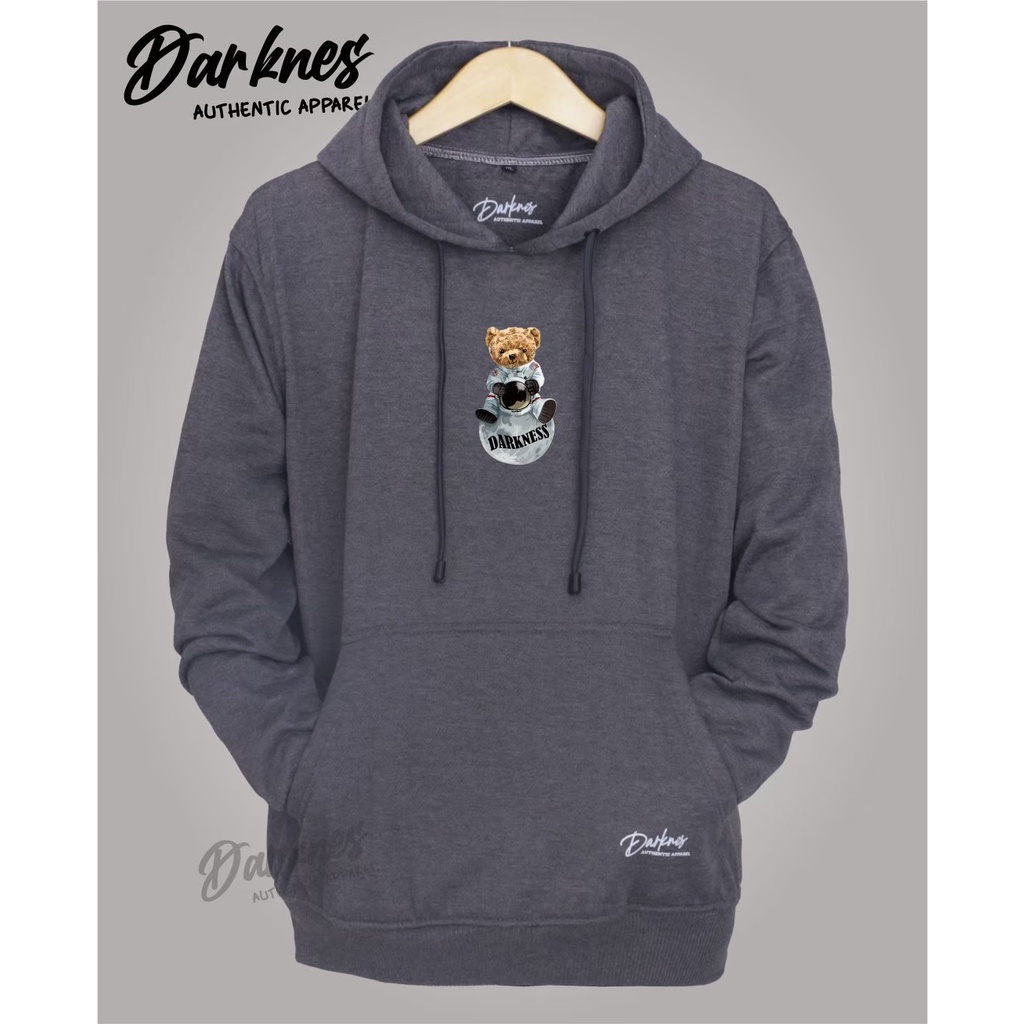 Sweater hoodie wanita terbaru 2022 warna Abu tua BEAR Drakness original keren sweater hoodie laki laki dewasa sweater hoodie pria ori jepang M L XL XXL