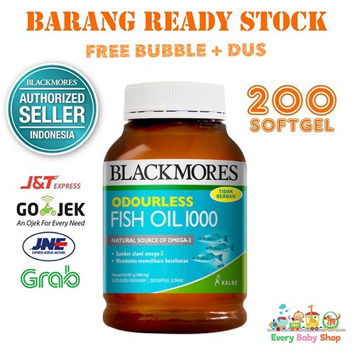 Blackmores ODOURLESS FISH OIL 1000 mg BPOM Kalbe - OFO 90 / 200 Kapsul Softgel - Minyak Ikan 1000mg