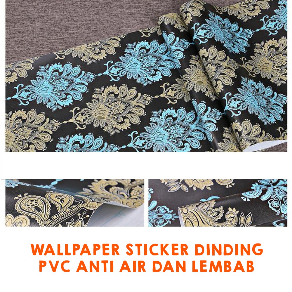 Wallpaper Stiker Dinding | Walpaper dinding Kamar Tidur | Wallpaper Promo | BATIK BIRU