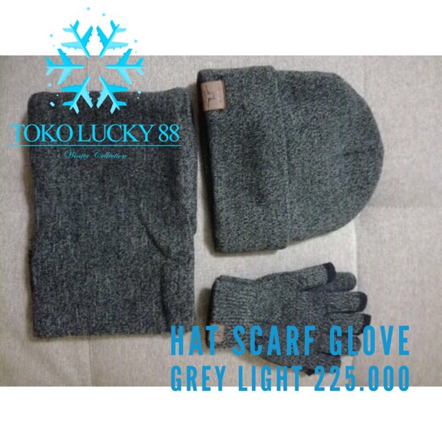IMPORT MOLLAD Hat Scarf Glove Topi Syal Sarung Tangan Wool Winter Musim Dingin