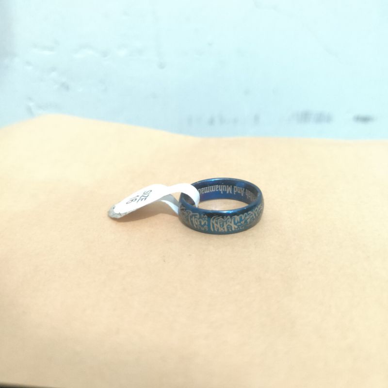 Cincin blue tauhiid titanium pria wanita anti luntur terlaris