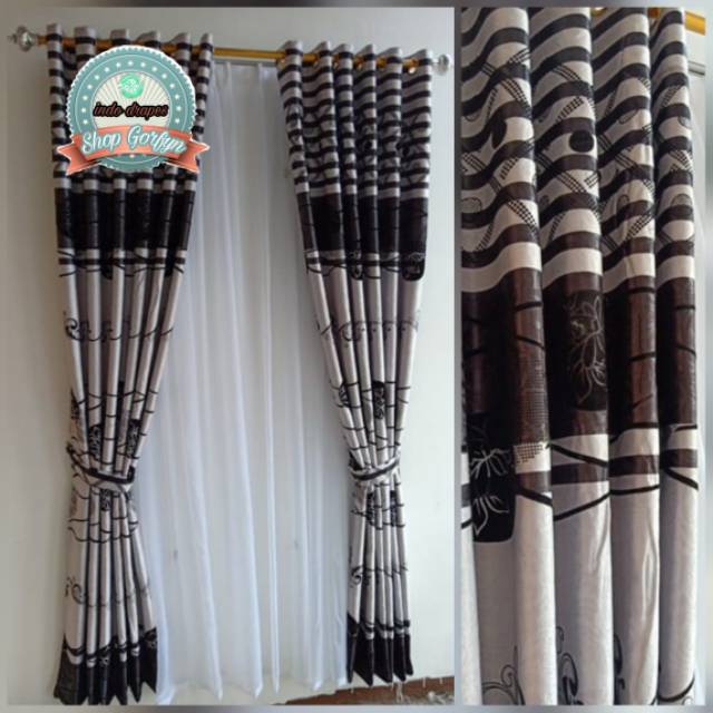  Gorden  Jendela  Pintu Blackout Bludru Import Abu Hitam  